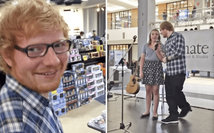 Ed Sheeran Sings In Mall
