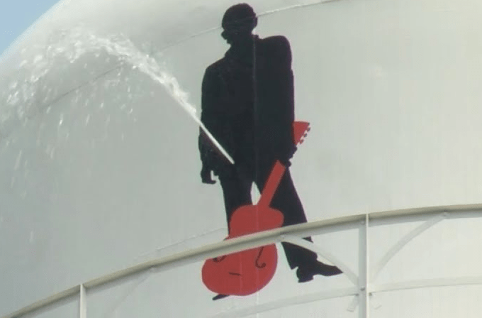 Johnny Cash Water Tower Springs Leak After Vandalism